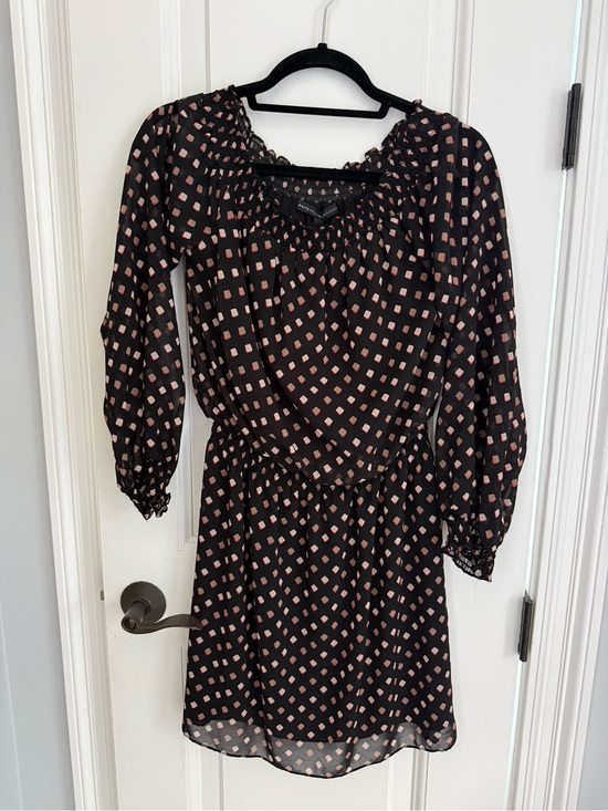 White House Black Market Dresses & Skirts - White House Black Market Black Dress with Geometric Print